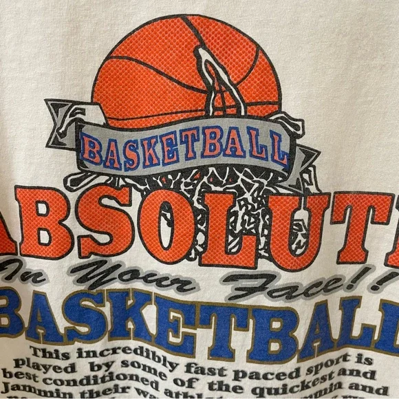 Absolute basketball 1994 graphic t shirt white vintage large - Picture 5 of 11